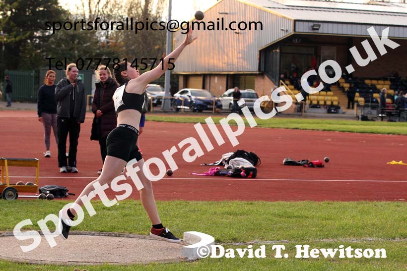 Shot putt, North East Grand Prix No. 1, Monkton on Wednesday, April 28th, 2021. Photo: David T. Hewitson/Sports for All Pics